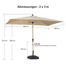 PURPLE LEAF Holzoptik Sonnenschirm Mittelsäulenschirm aus Aluminium Marktschirm für Balkon Market Garten