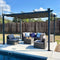 PURPLE LEAF Pergola Aluminium Einziehbare für den Außenbereich mit Sonnenschutzdach, Terrasse, Unterstand für Hinterhof, Metallgrill-Pavillon-PRG