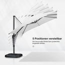 PURPLE LEAF LED Ampelschirm mit Kurbel 360-Grad Drehbar und Schirmständer