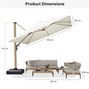 PURPLE LEAF Holzmaserung Ausleger-Sonnenschirm Aluminium Outdoor-Sonnenschirme