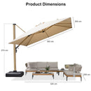 PURPLE LEAF Holzmaserung Ausleger-Sonnenschirm Aluminium Outdoor-Sonnenschirme