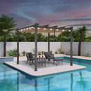 PURPLE LEAF Pergola Metall Garten Pavillon  Wasserdicht Stabil Winterfest Gartenpavillon Mit Sonnenschutz Überdachung mit Lichterkette - transparent