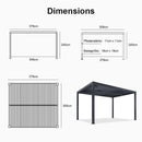 PURPLE LEAF Lamellen Pergola Outdoor Aluminium Pergola Freistehend Pergola mit Lamellendach Einstellbar Hardtop Pavillon,mit Geeignet für Garten Terrasse Hinterhof,Grau