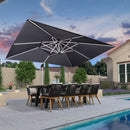 PURPLE LEAF klassisches Sonnenschirm Set – Ampelschirm mit Ständer und integrierter LED-Beleuchtung, 360° drehbar, mit Kurbel