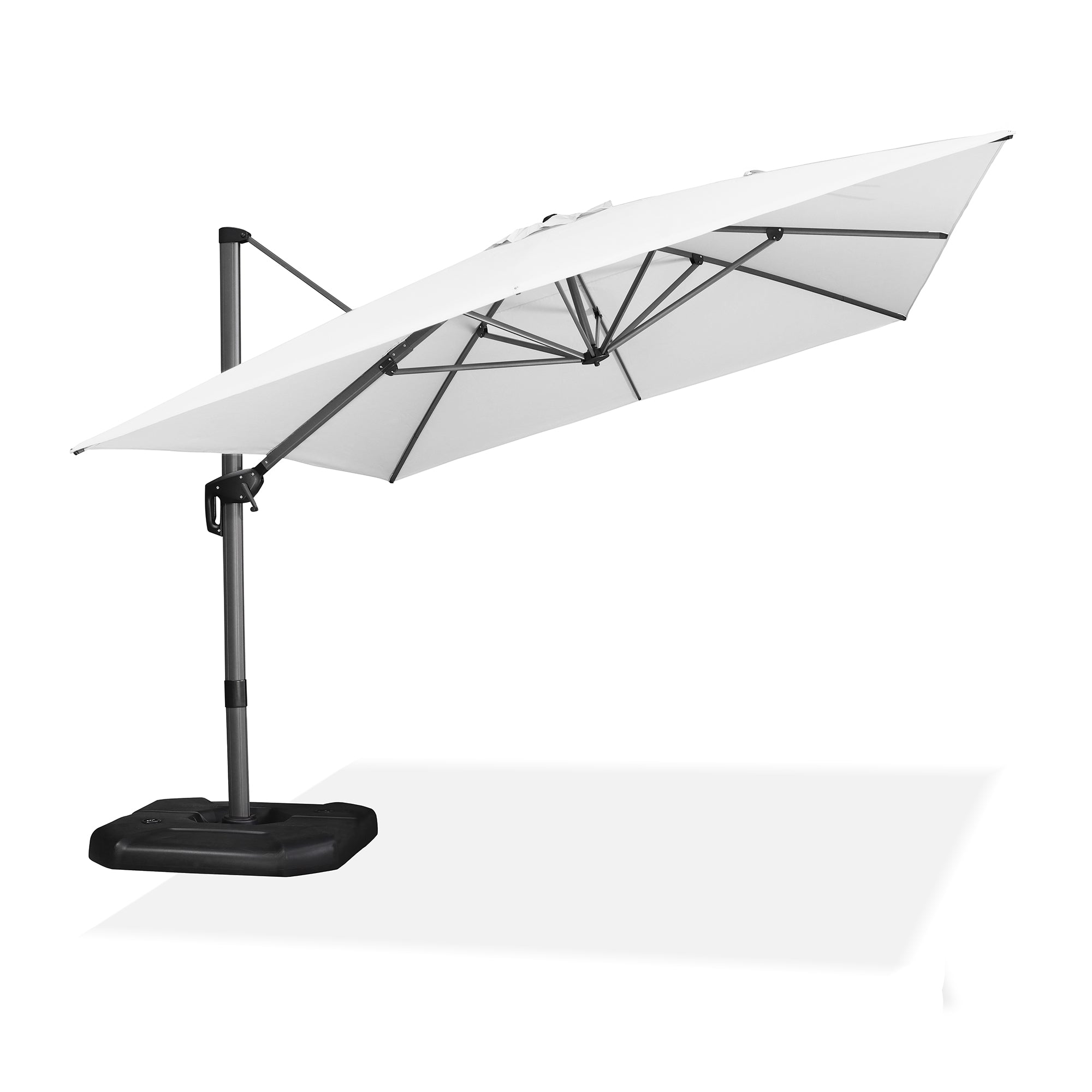 PURPLE LEAF Sonnenschirm Groß Ampelschirm mit Kurbel 360-Grad Drehbar mit Fußpedal für Terrasse, Balkon Sonnenschutz