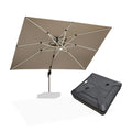 PURPLE LEAF Rechteckiger Sonnenschirm mit LED-Solarbeleuchtung und Schirmständer