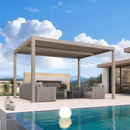 PURPLE LEAF pergola lamellendach Lux Aluminium Pavillon Terrassenüberdachung Lamellen Freistehend Lamellenpergola für Terrassen Champagner