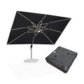 PURPLE LEAF Rechteckiger Sonnenschirm mit LED-Solarbeleuchtung und Schirmständer
