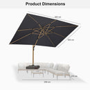 PURPLE LEAF Holzmaserung Ausleger-Sonnenschirm Aluminium Outdoor-Sonnenschirme