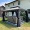 PURPLE LEAF Terrassenpavillon für den Garten | Hardtop mit verzinktem Stahlrahmen und Lichterkette  - transparent | Arktis Grau