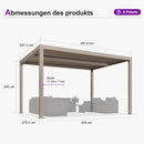 PURPLE LEAF pergola lamellendach Lux Aluminium Pavillon Terrassenüberdachung Lamellen Freistehend Lamellenpergola für Terrassen Champagner