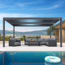 PURPLE LEAF Lamellen Pergola Outdoor Aluminium Pergola Freistehend Pergola mit Lamellendach Einstellbar Hardtop Pavillon,mit Geeignet für Garten Terrasse Hinterhof,Grau