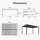 PURPLE LEAF Lamellen Pergola Outdoor Aluminium Pergola Freistehend Pergola mit Lamellendach Einstellbar Hardtop Pavillon,mit Geeignet für Garten Terrasse Hinterhof,Grau