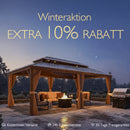 PURPLE LEAF Patio-Pavillon für den Garten Hardtop aus verzinktem Stahl mit verbesserten Vorhängen Arktis Grau