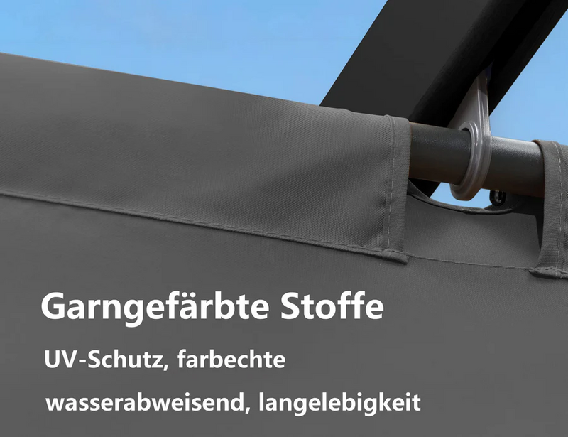PURPLE LEAF Aluminium Pergola Einziehbare Markise mit Sonnenschutzdach und Seitenvorhängen für Terrasse Garten Grillpavillon
