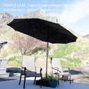 PURPLE LEAF Doppelseitiger, rechteckiger Marktschirm mit Standfuß für Terrasse & Garten