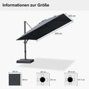 PURPLE LEAF Stufenlos neigbarer Freischwinger-Sonnenschirm mit Schirmständer – Preisgünstiger Sonnenschirm für den Außenbereich