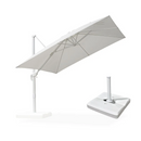 PURPLE LEAF Weißer Outdoor Sonnenschirm mit Schirmständer – Preiswerter großer Ampelschirm für Terrasse & Garten