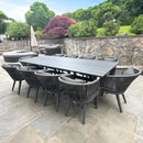 PURPLE LEAF  Gartenmöbel set 7/11-teiliges Outdoor Balkonmöbel  mit Tisch aus Aluminium und geflochtene Stühle, Grau