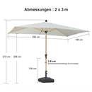 PURPLE LEAF Holzoptik Sonnenschirm Mittelsäulenschirm aus Aluminium Marktschirm für Balkon Market Garten