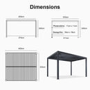 PURPLE LEAF Lamellen Pergola Outdoor Aluminium Pergola Freistehend Pergola mit Lamellendach Einstellbar Hardtop Pavillon,mit Geeignet für Garten Terrasse Hinterhof,Grau