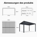 PURPLE LEAF Lamellen Pergola Outdoor Aluminium Pergola Terrassenüberdachung Freistehend Pergola mit Rollos mit Lamellendach Einstellbar Hardtop Pavillon Geeignet für Garten Anthrazit