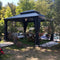 PURPLE LEAF Grau Alu Pavillon Wasserdicht Stabil Winterfest Wetterfest Gartenpavillon mit 4 Doppel Seitenteile Hardtop Pavillon mit Stahldach
