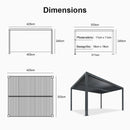 PURPLE LEAF Lamellen Pergola Outdoor Aluminium Pergola Freistehend Pergola mit Lamellendach Einstellbar Hardtop Pavillon,mit Geeignet für Garten Terrasse Hinterhof,Grau