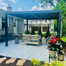 PURPLE LEAF Lamellen Pergola Outdoor Aluminium Pergola Terrassenüberdachung Freistehend Pergola mit Lamellendach Einstellbar Hardtop Pavillon Geeignet für Garten Anthrazit