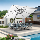 PURPLE LEAF Sonnenschirm Groß Ampelschirm mit Kurbel 360-Grad Drehbar mit Schirmständer