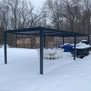 PURPLE LEAF Lamellen Pergola Outdoor Aluminium Pergola mit Verstellbarem Lamellendach für Terrasse und Garten Grau