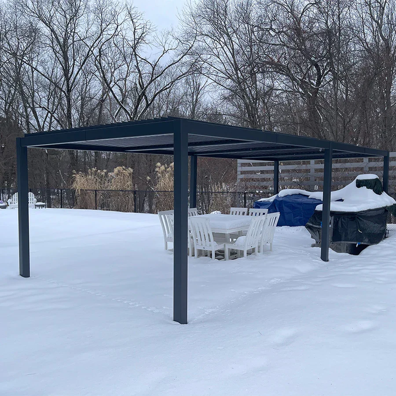 PURPLE LEAF Lamellen Pergola Outdoor Aluminium Pergola mit Verstellbarem Lamellendach für Terrasse und Garten Grau