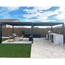 PURPLE LEAF Lamellen Pergola Outdoor Aluminium Pergola mit Verstellbarem Lamellendach für Terrasse und Garten Grau