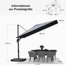 PURPLE LEAF Wirtschaftlicher Terrassen-Sonnenschirm mit drehbarem Rechteck und quadratischem Outdoor-Sonnenschirm