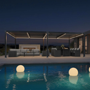 PURPLE LEAF Lamellen Pergola Lamellendach mit LED-Lichtleiste für Garten Terrasse, Grau