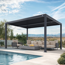 PURPLE LEAF Lamellen Pergola Luxus Pavillon Outdoor Aluminium Pergola mit Slat Wall Panel Stable Gazebo Waterproof für Terrasse Deck Garten