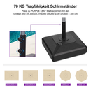 Häufiger Kauf: PURPLE LEAF Mittelmast-Sonnenschirmständer in Schwarz