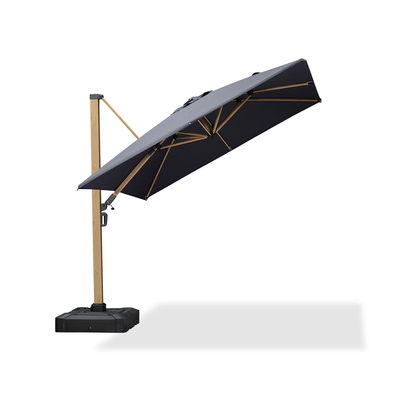 PURPLE LEAF Holzmaserung Ausleger-Sonnenschirm Aluminium Outdoor-Sonnenschirme