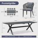 PURPLE LEAF  Gartenmöbel set 7/11-teiliges Outdoor Balkonmöbel  mit Tisch aus Aluminium und geflochtene Stühle, Grau