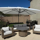 PURPLE LEAF Sonnenschirm Groß Ampelschirm mit Kurbel 360-Grad Drehbar mit Schirmständer