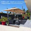 PURPLE LEAF rechteckiger Sonnenschirm mit Schirmständer ideal für Garten & Terrasse mit UV-Schutz