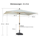 PURPLE LEAF Holzoptik Sonnenschirm Mittelsäulenschirm aus Aluminium Marktschirm für Balkon Market Garten