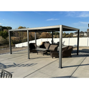 PURPLE LEAF Lamellen Pergola Outdoor Aluminium Pergola mit Verstellbarem Lamellendach für Terrasse und Garten Grau