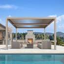 PURPLE LEAF pergola lamellendach Lux Aluminium Pavillon Terrassenüberdachung Lamellen Freistehend Lamellenpergola für Terrassen Champagner