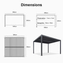 PURPLE LEAF Lamellen Pergola Outdoor Aluminium Pergola Freistehend Pergola mit Lamellendach Einstellbar Hardtop Pavillon,mit Geeignet für Garten Terrasse Hinterhof,Grau