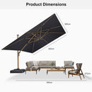 PURPLE LEAF Holzmaserung Ausleger-Sonnenschirm Aluminium Outdoor-Sonnenschirme