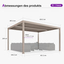PURPLE LEAF pergola lamellendach Lux Aluminium Pavillon Terrassenüberdachung Lamellen Freistehend Lamellenpergola für Terrassen Champagner