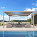 PURPLE LEAF pergola lamellendach Lux Aluminium Pavillon Terrassenüberdachung Lamellen Freistehend Lamellenpergola für Terrassen Champagner