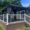 PURPLE LEAF Grau Alu Pavillon Wasserdicht Stabil Winterfest Wetterfest Gartenpavillon mit 4 Doppel Seitenteile Hardtop Pavillon mit Stahldach