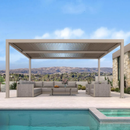 PURPLE LEAF pergola lamellendach Lux Aluminium Pavillon Terrassenüberdachung Lamellen Freistehend Lamellenpergola für Terrassen Champagner